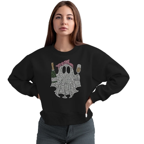 Rhinestone Party Ghost Crewneck