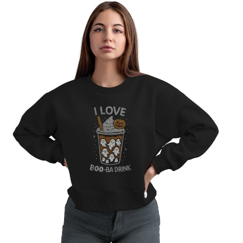 Rhinestone Boo-ba Drink Crewneck
