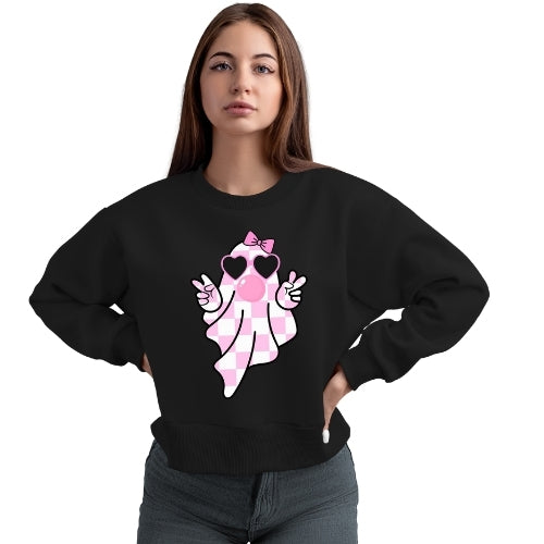 Pink Peace Ghost Crewneck