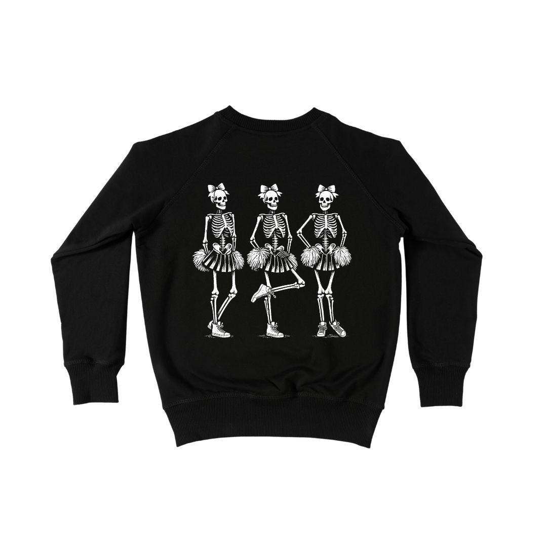 Skeleton Cheerleader Crew Neck Sweatshirt