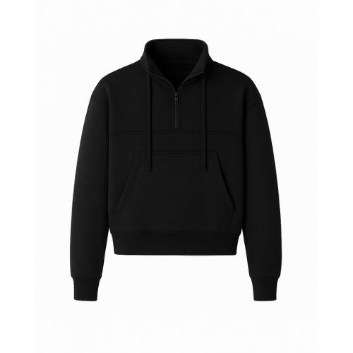 Half Time (Quarter Zip)-Black
