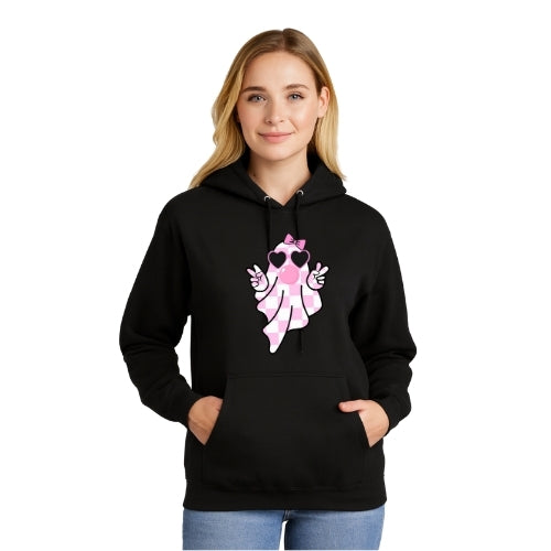 Pink Peace Ghost Hoodie
