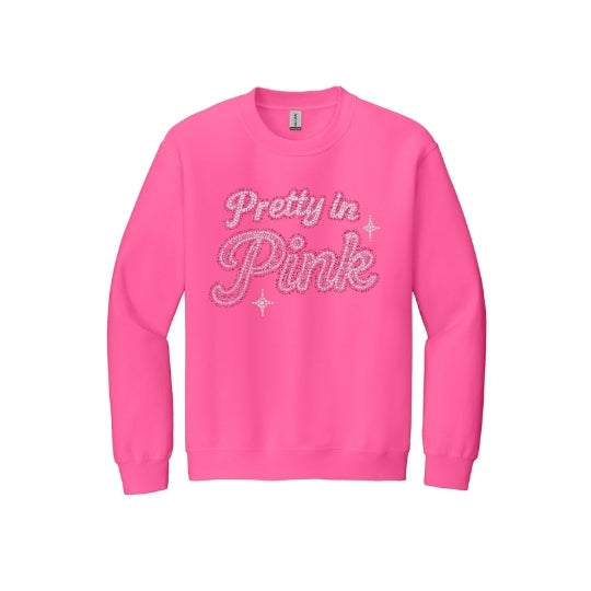 Pretty in Pink Rhinestone Sweatshirt