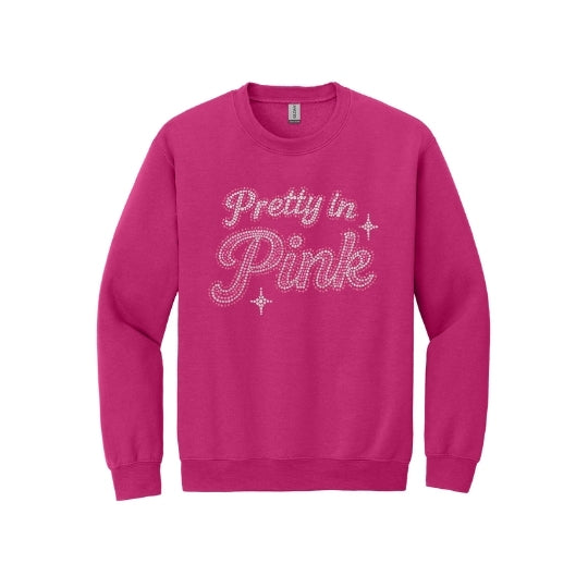 Pretty in Pink Rhinestone Sweatshirt