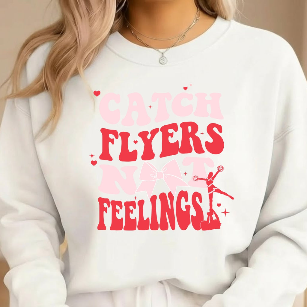 Catch Flyers Not Feelings” Cheer-Inspired Valentine’s Merch