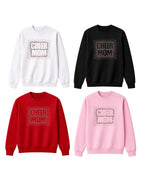 "Cheer Mom"-01 Rhinestone Shirt – Sparkly Cheerleading Mom Tee, Game Day Shirt, Cheerleader Mom Gift, Bling Sports Mom Apparel