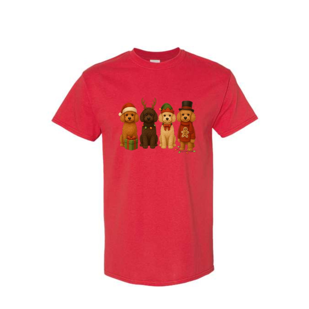 Merry & Furry Tees: Christmas Doodle Dog Squad Design – Festive Holiday Dog Lover Gift