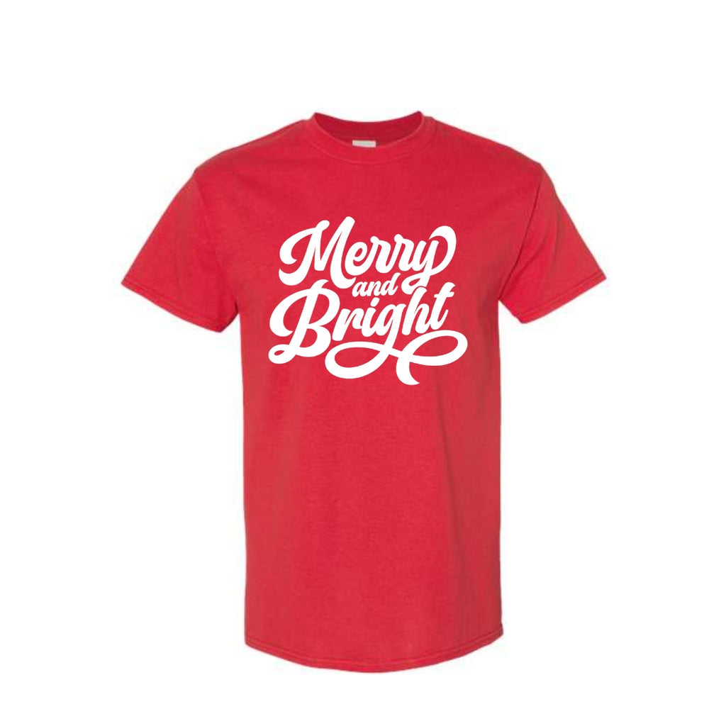 Minimalist Holiday Shirt - Merry and Bright Holiday Graphic
