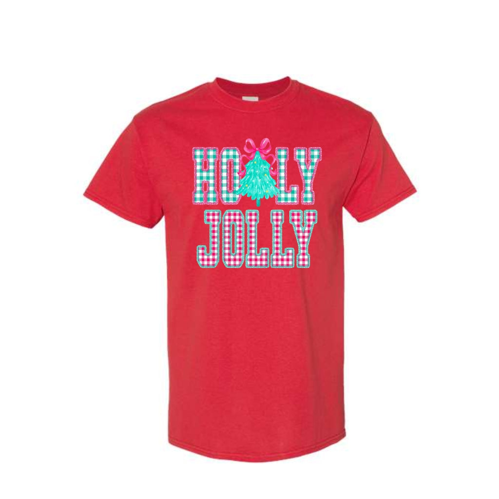 Holiday Shirt -Holly Jolly Gingham Christmas