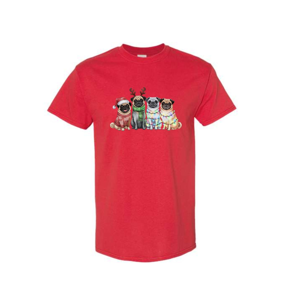Merry & Furry Tees: Festive Pug Christmas Apparel – Cute Holiday Dog Lover Gift