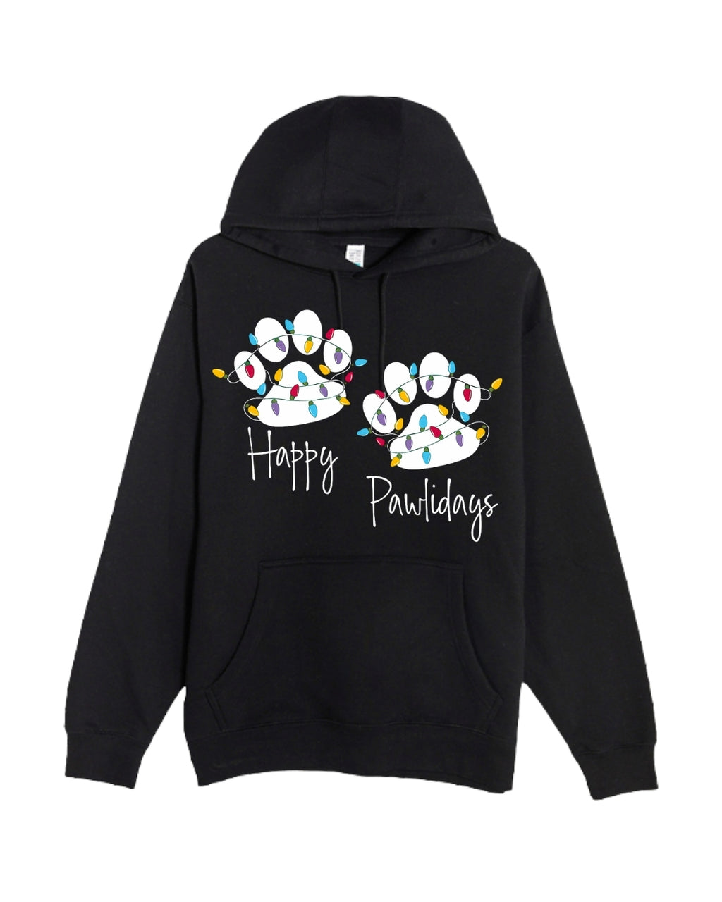 “Happy Pawlidays Festive Paw Print Lights Design”