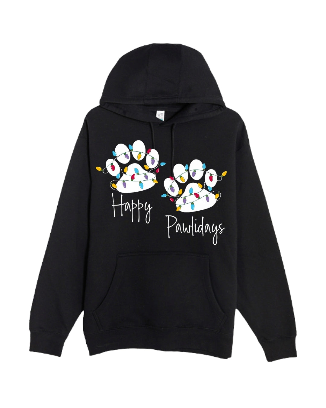 “Happy Pawlidays Festive Paw Print Lights Design”
