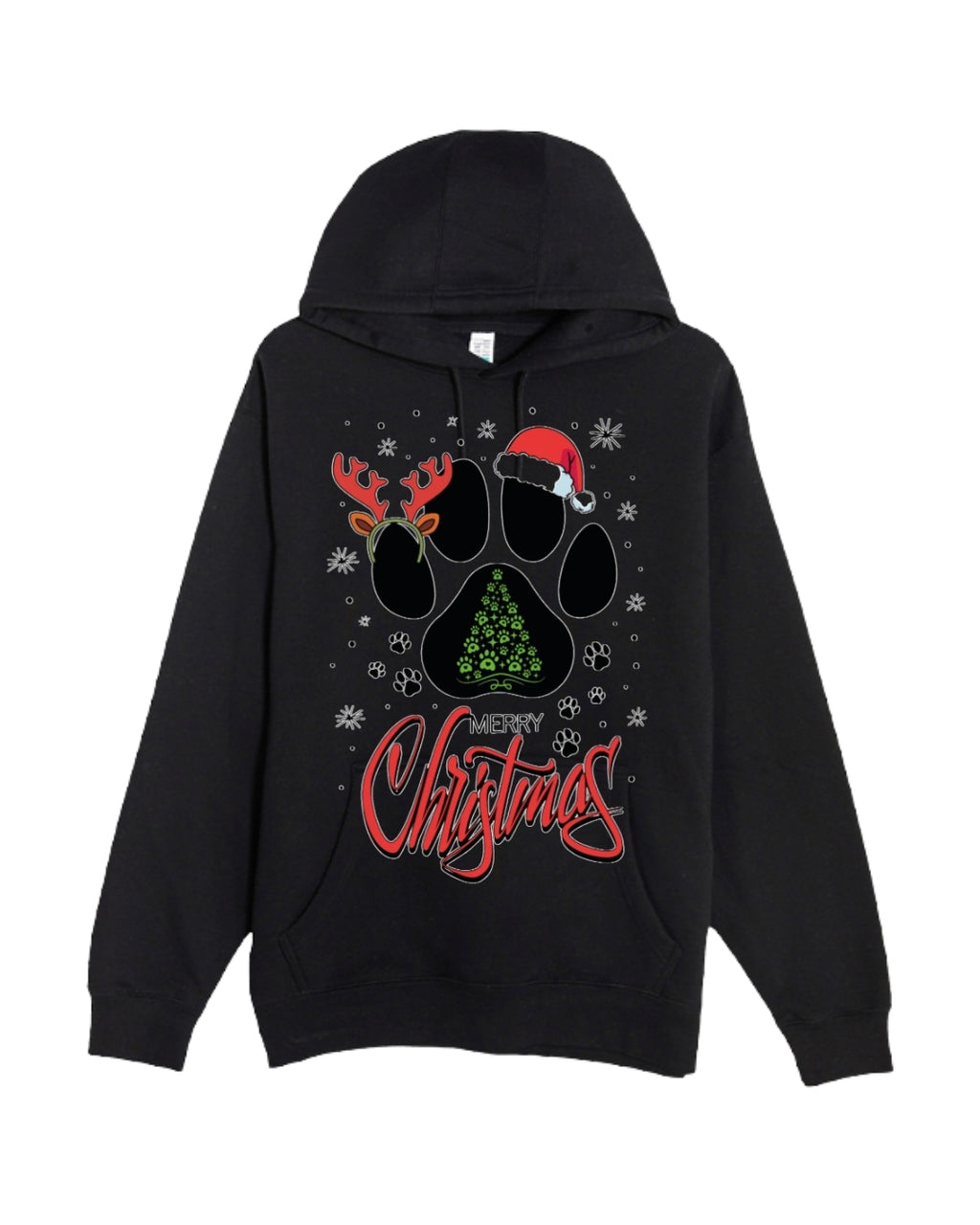 Merry Christmas Paw Print Holiday Apparel – Festive Pet Lover Christmas Design