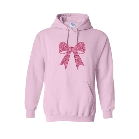 Pink Rhinestone Bow Hoodie