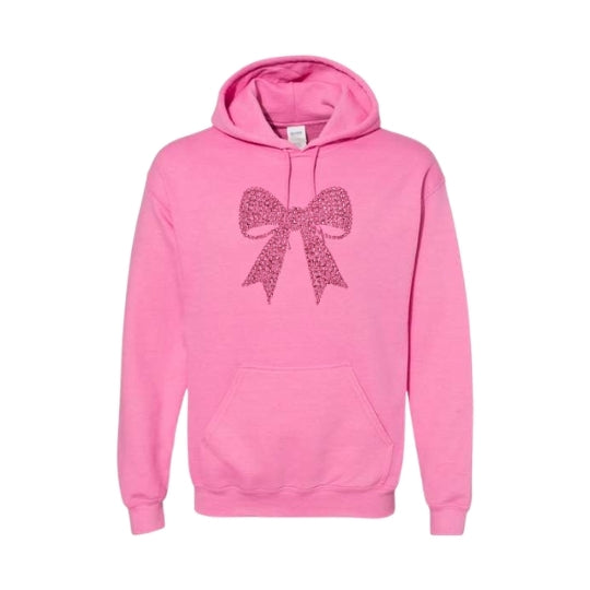 Pink Rhinestone Bow Hoodie
