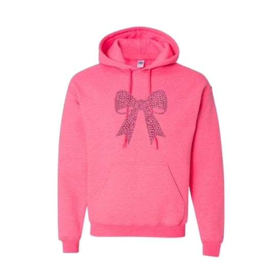 Pink Rhinestone Bow Hoodie