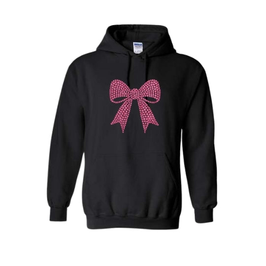 Pink Rhinestone Bow Hoodie