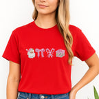 Holiday Shirt -Pink Christmas Icons Graphic