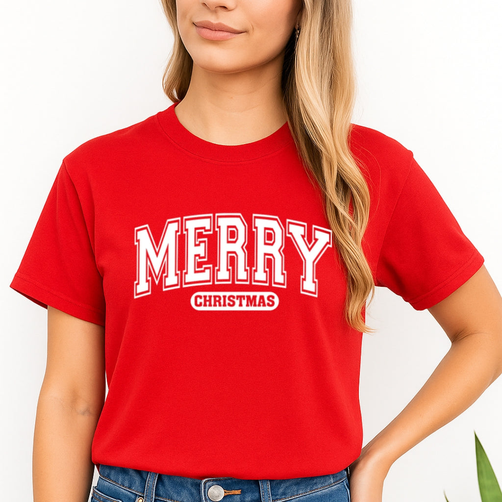 Minimalist Holiday Shirt - Merry Christmas Graphic Apparel
