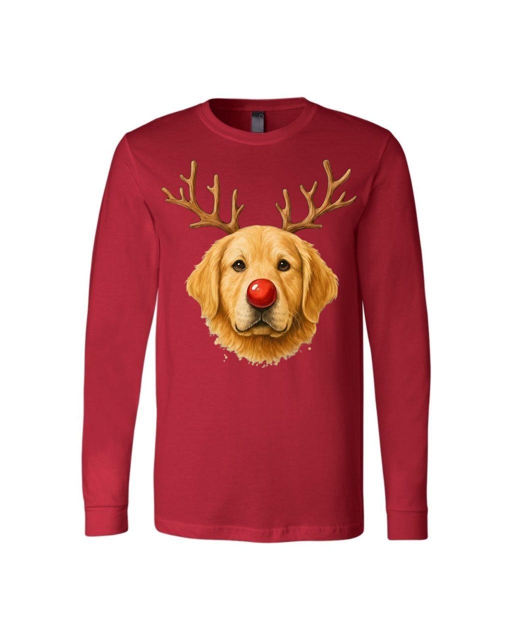 Reindeer Golden Retriever Christmas Design – Cute Holiday Dog Graphic