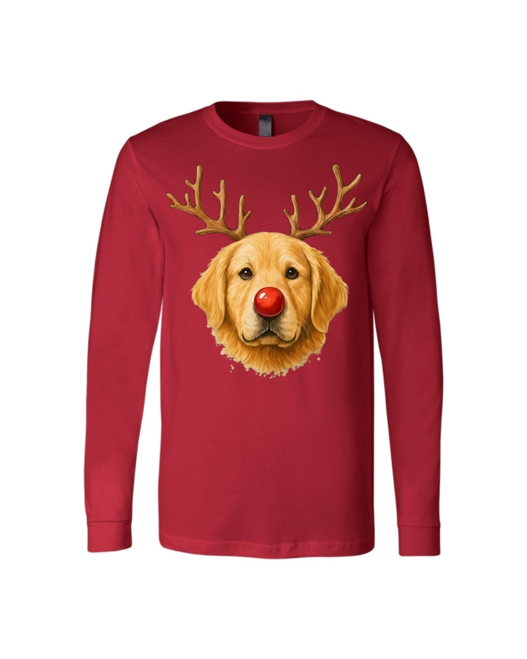 Reindeer Golden Retriever Christmas Design – Cute Holiday Dog Graphic