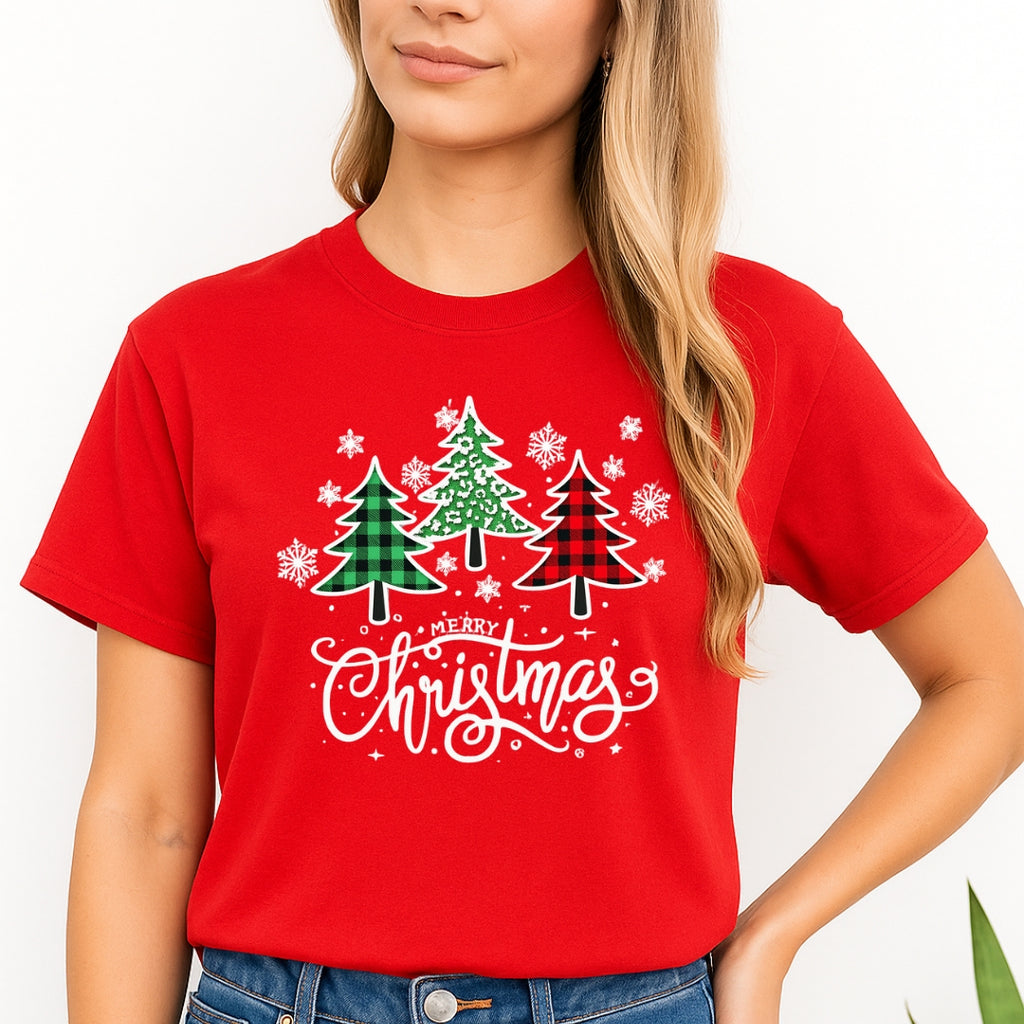 Holiday Shirt -Merry Christmas 3 Graphic Trees