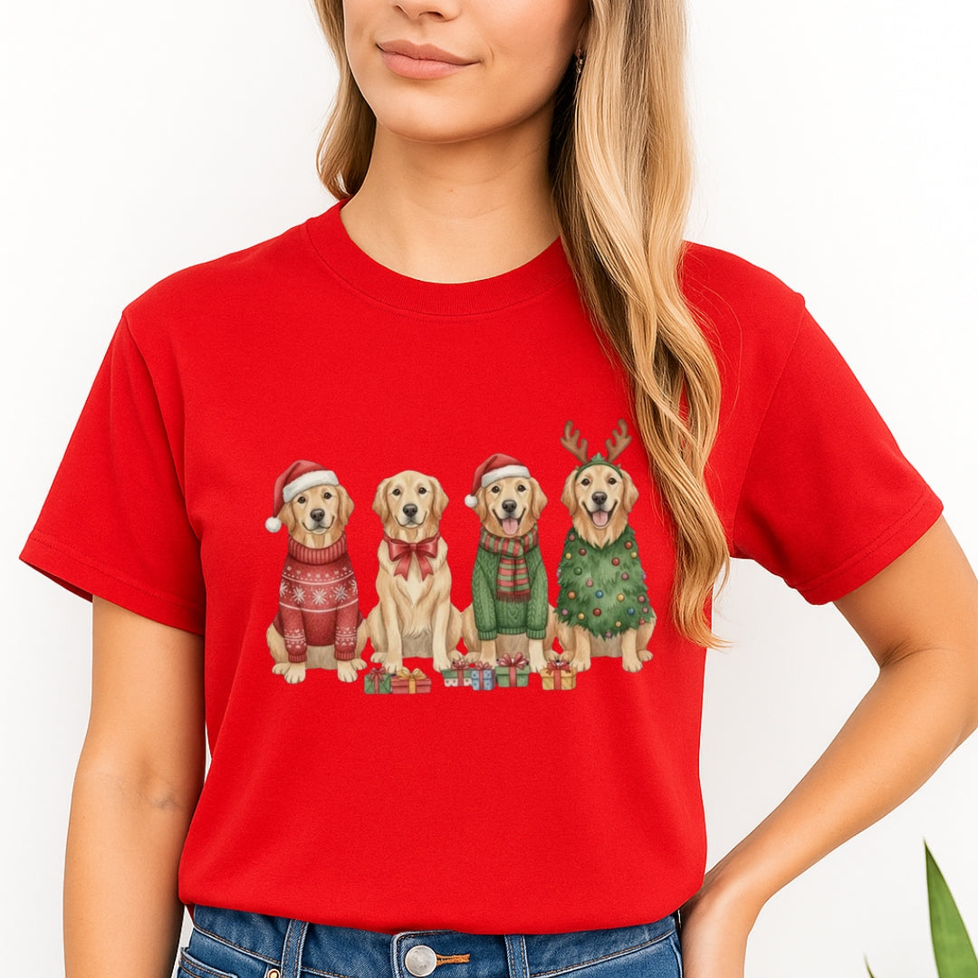 Merry & Furry Tees:Golden Retriever Christmas Dogs Design – Festive Holiday Dog Lover Gift