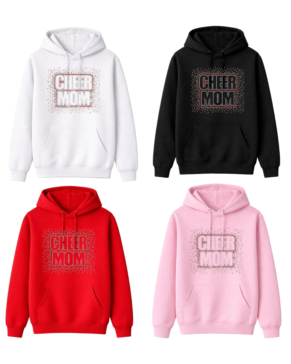 "Cheer Mom"-01 Rhinestone Shirt – Sparkly Cheerleading Mom Tee, Game Day Shirt, Cheerleader Mom Gift, Bling Sports Mom Apparel