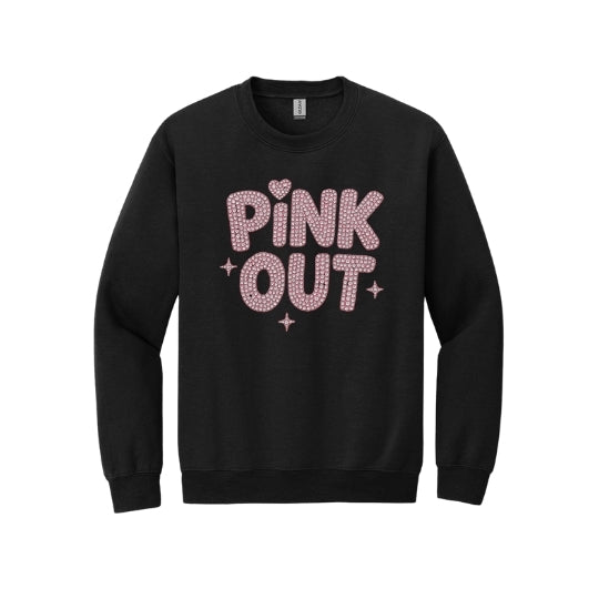 Rhinestone Heart Pink Out Crew