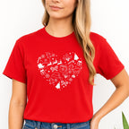 Minimalist Holiday Shirt - Festive Heart Christmas Icons