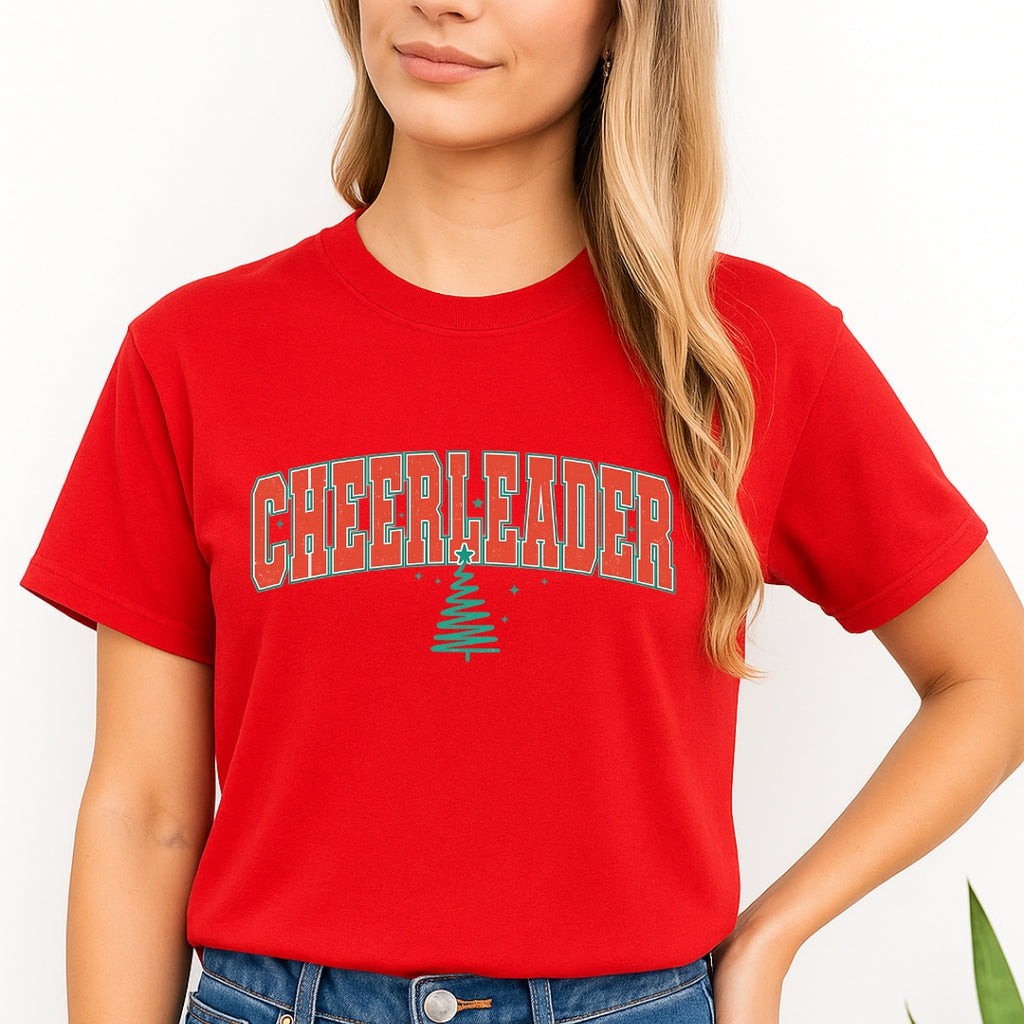 Holiday Shirt - Festive “Cheerleader” Christmas Apparel – Perfect Holiday Spirit Wear for Cheer Teams