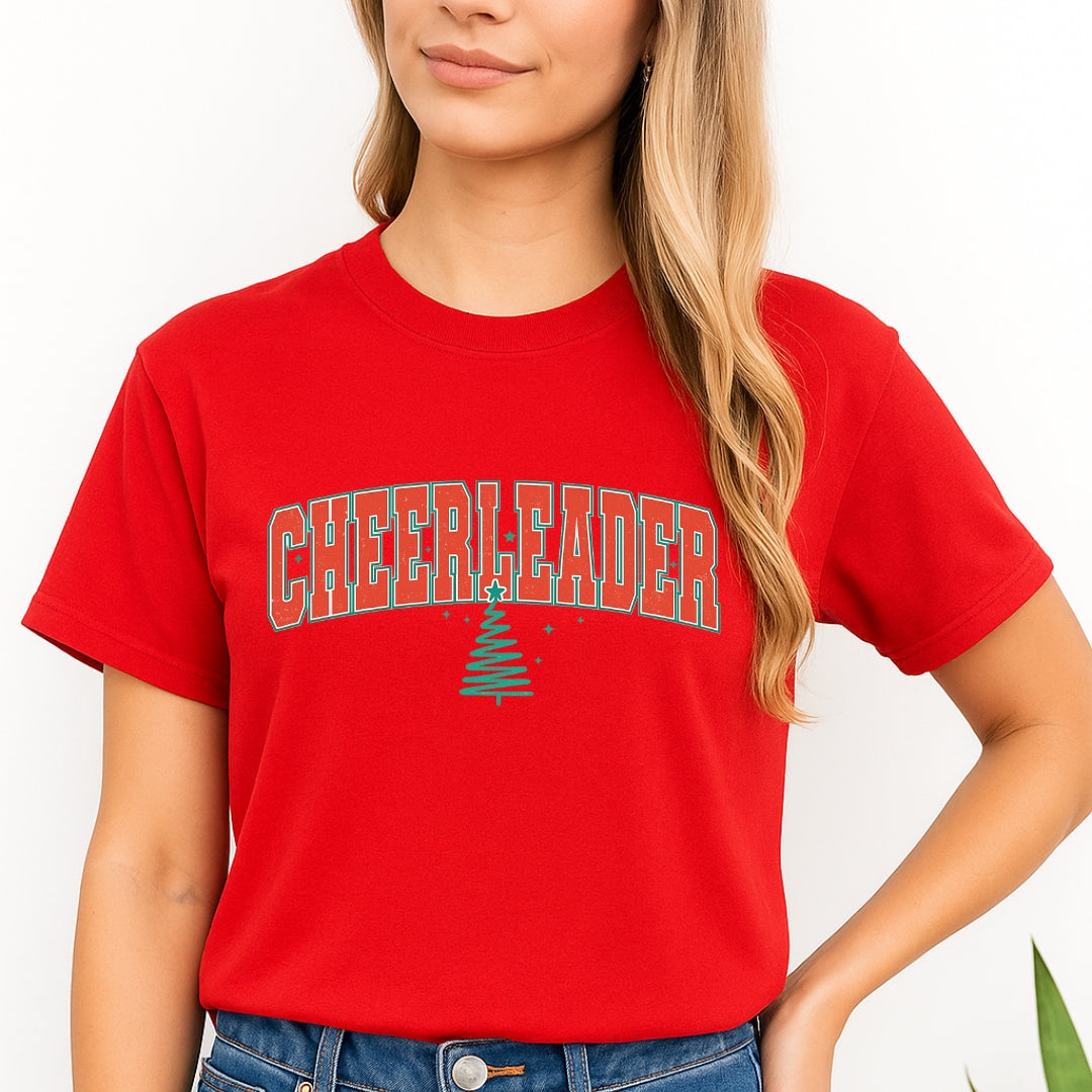 Holiday Shirt - Festive “Cheerleader” Christmas Apparel – Perfect Holiday Spirit Wear for Cheer Teams