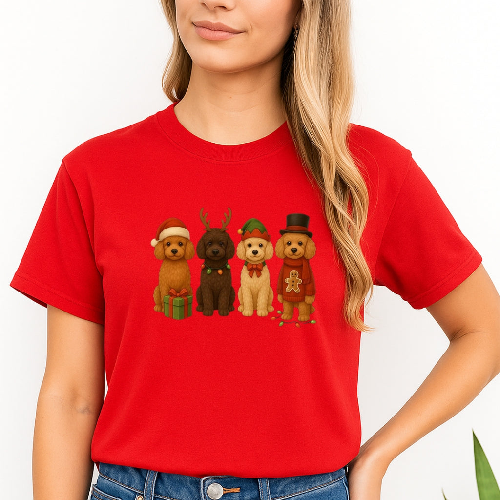 Merry & Furry Tees: Christmas Doodle Dog Squad Design – Festive Holiday Dog Lover Gift