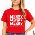 Holiday Shirt - Merry Merry Merry Christmas Graphic