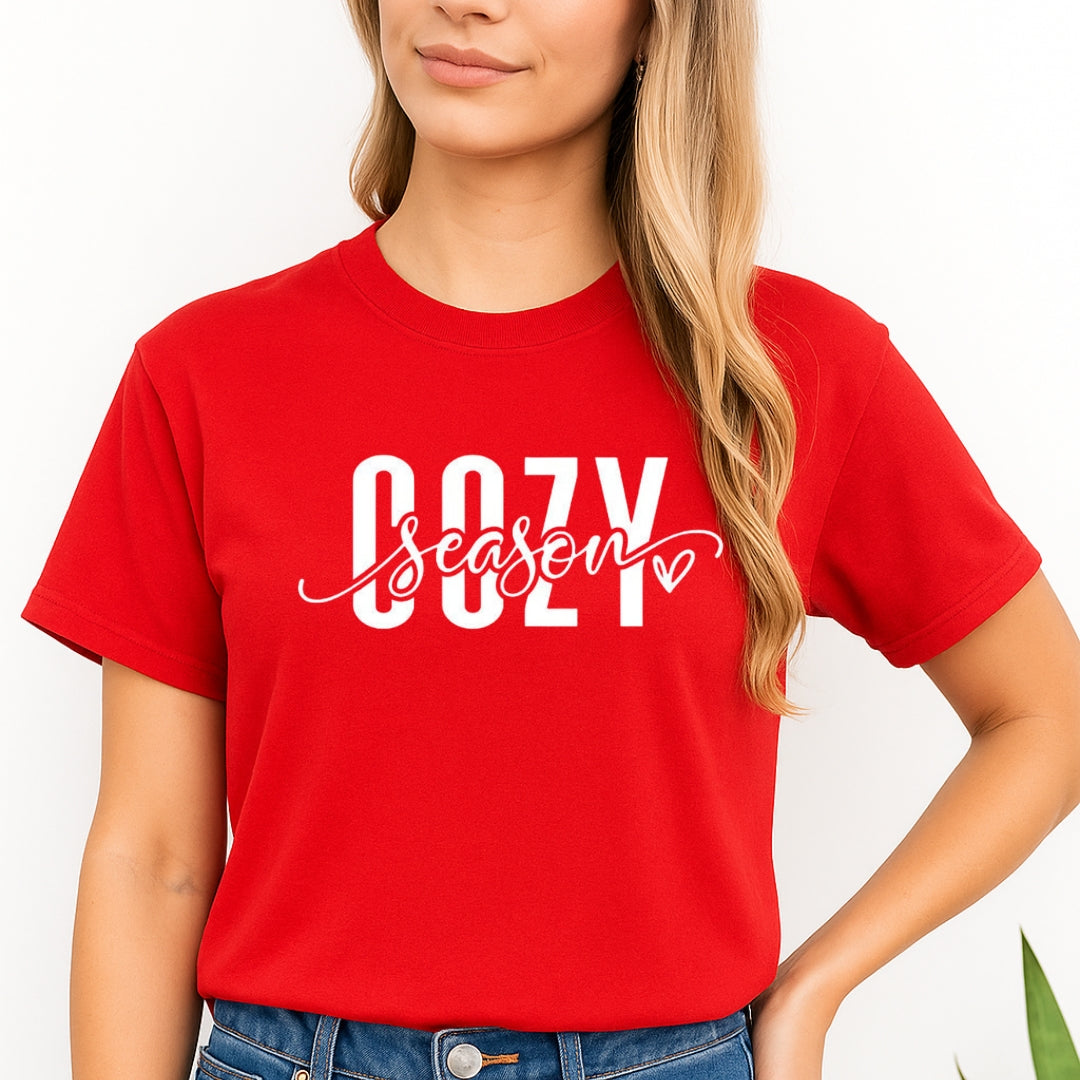 Minimalist Holiday Shirt - Cozy Season Script Design