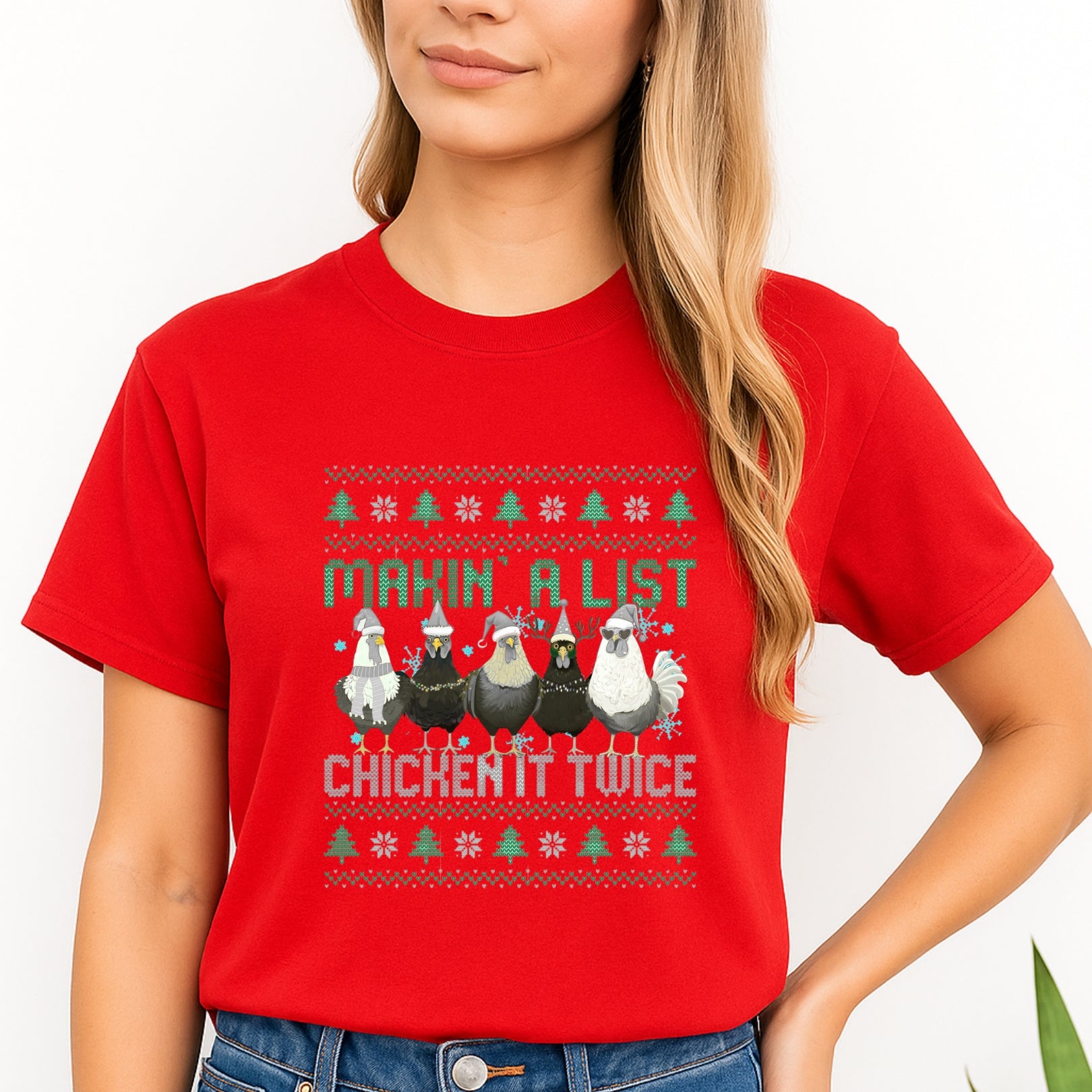 Christmas Tee for Pet Parents : Makin’ A List, Chicken It Twice