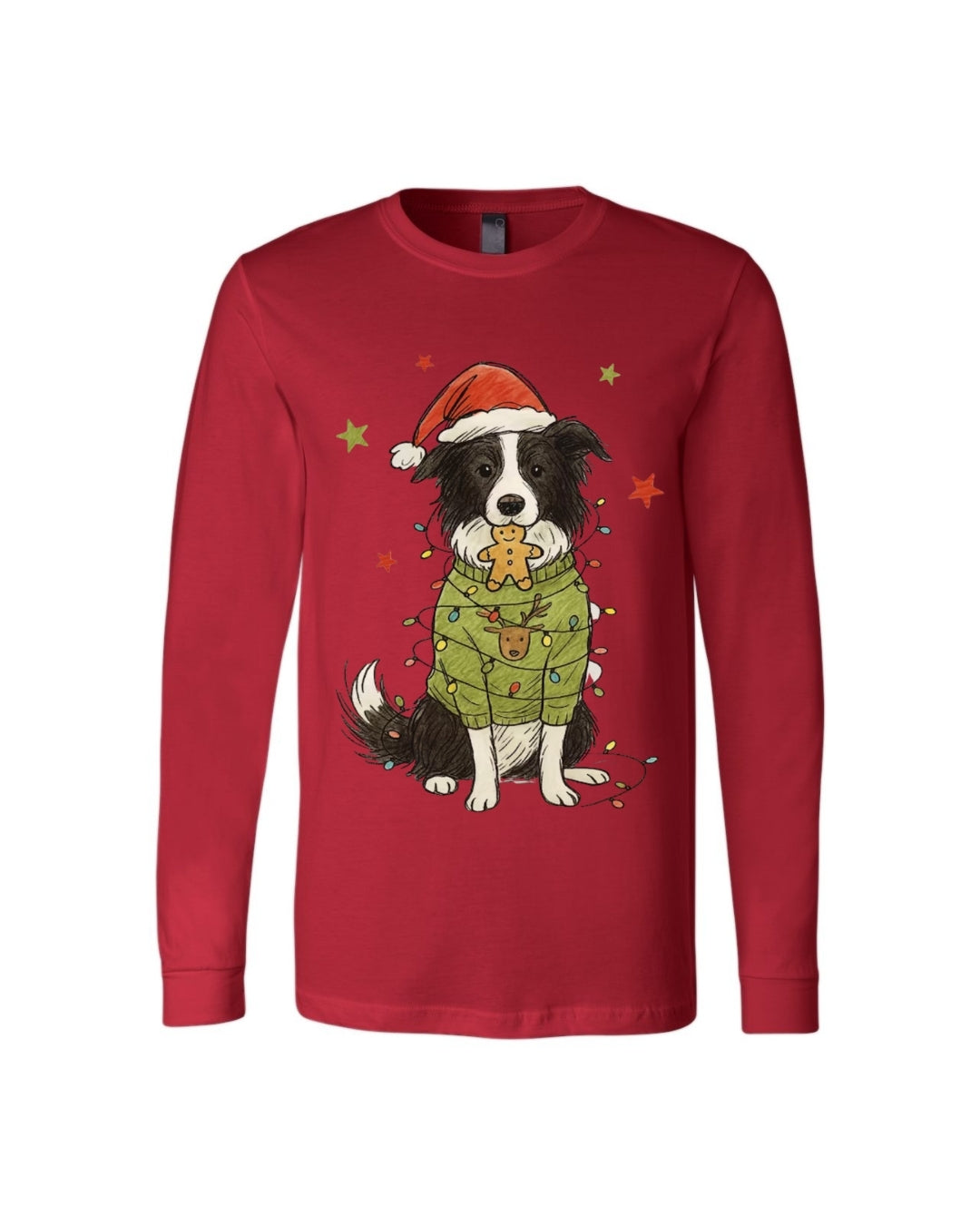 Border Collie Christmas Lights Design – Cute Holiday Dog Lover Gift