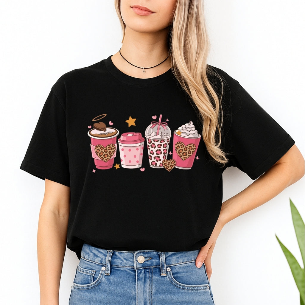 Valentine Coffee Love Sweatshirt & Tee – Cute Pink Coffee Cup Design