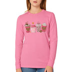 Valentine Coffee Love Sweatshirt & Tee – Cute Pink Coffee Cup Design