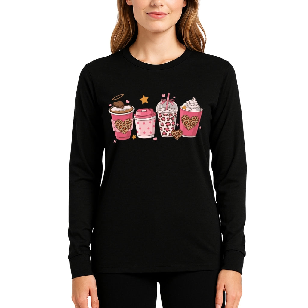 Valentine Coffee Love Sweatshirt & Tee – Cute Pink Coffee Cup Design