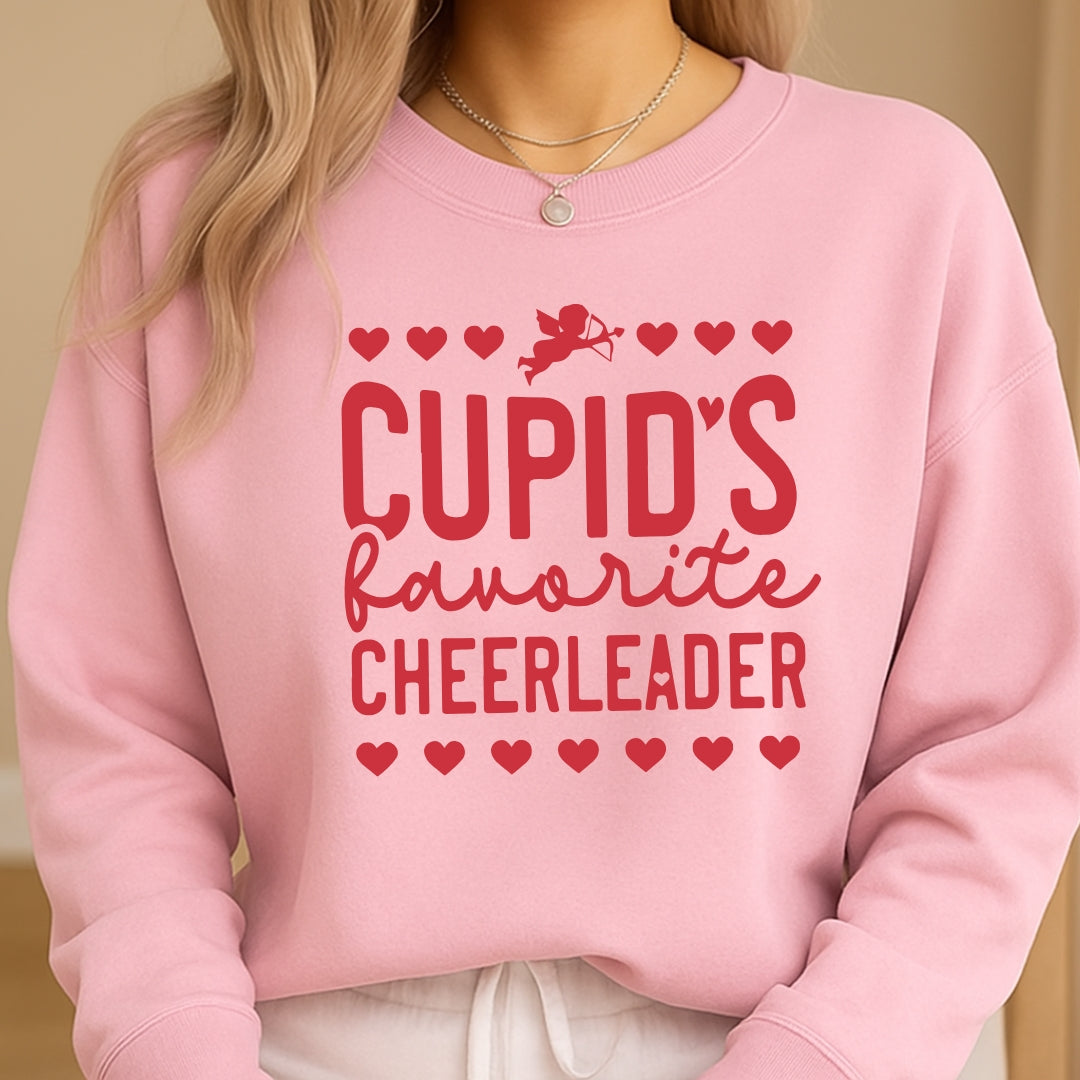 Cupid’s Favorite Cheerleader Valentine Shirt | Cheerleader Valentine Sweatshirt | Cheer Love Apparel