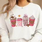 Valentine Coffee Love Sweatshirt & Tee – Cute Pink Coffee Cup Design