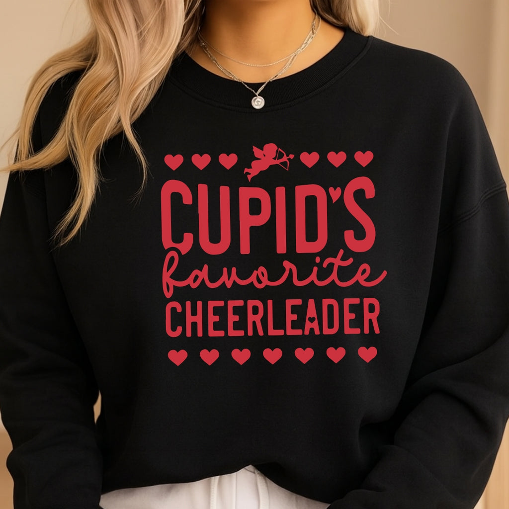 Cupid’s Favorite Cheerleader Valentine Shirt | Cheerleader Valentine Sweatshirt | Cheer Love Apparel