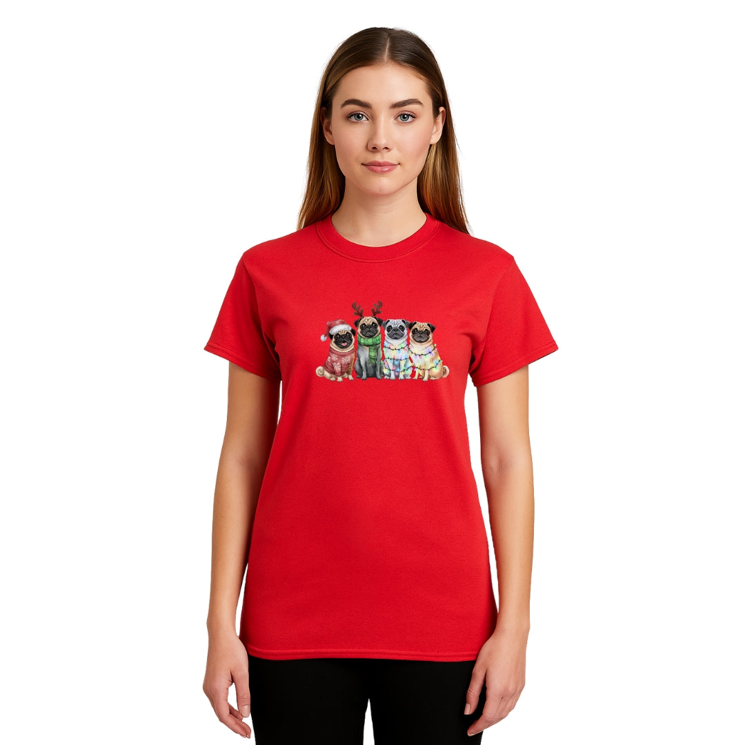 Merry & Furry Tees: Festive Pug Christmas Apparel – Cute Holiday Dog Lover Gift