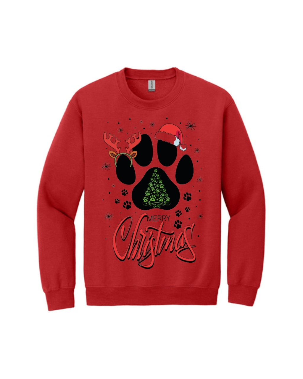 Merry Christmas Paw Print Holiday Apparel – Festive Pet Lover Christmas Design