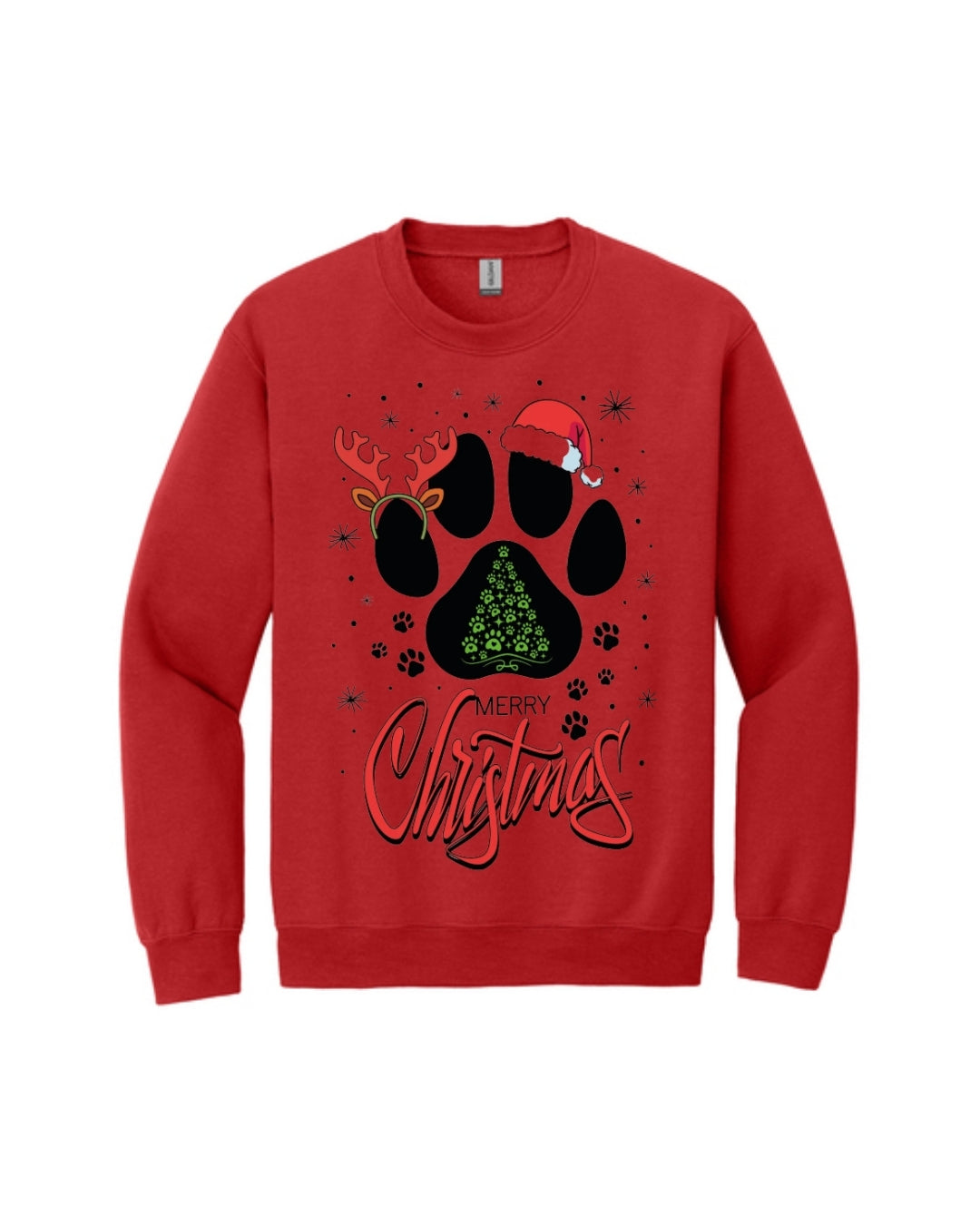 Merry Christmas Paw Print Holiday Apparel – Festive Pet Lover Christmas Design