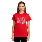 Holiday Shirt - Merry and Bright Pastel Christmas Graphic