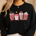 Valentine Coffee Love Sweatshirt & Tee – Cute Pink Coffee Cup Design