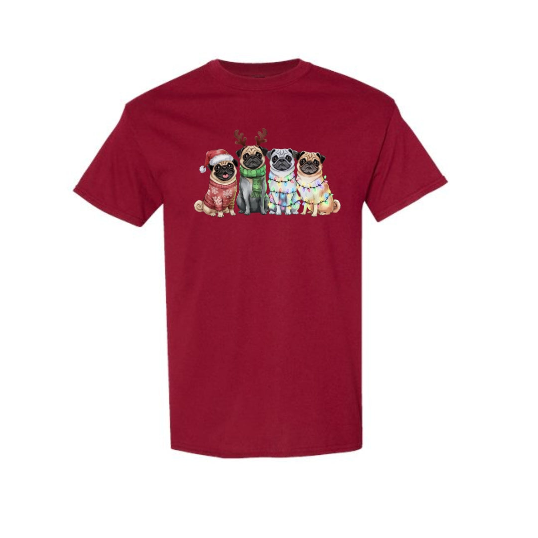 Merry & Furry Tees: Festive Pug Christmas Apparel – Cute Holiday Dog Lover Gift