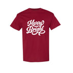 Minimalist Holiday Shirt - Merry and Bright Holiday Graphic